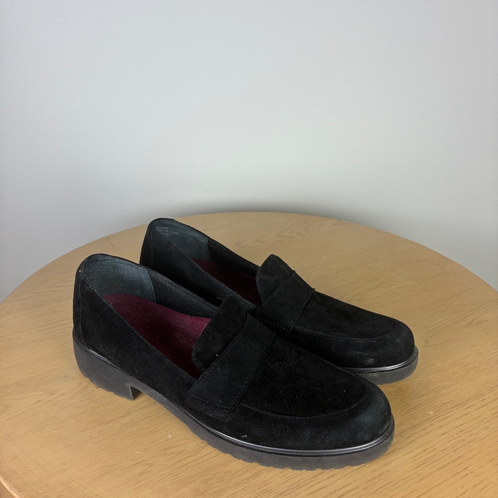 Munro Geena Black Suede Loafers Comfortable Slip On Women's 9.5 Business Casual